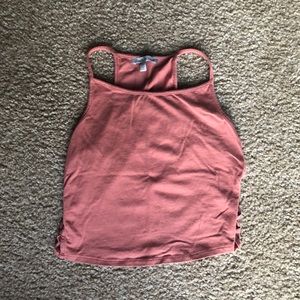 Charlotte Russe Pink Crop Top w/ Criss Cross Sides